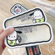 Liuzi Cartoon transparente wellige Brille Box Großhandel Japanisch niedliche tragbare Anti-Druck-Augen-Aufbewahrungsbox Sonnenbrille Box sagte nicht meine Brille + Spiegeltuch transparentes Wellenmuster