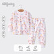 Puppy Big Big Children's Underwear's Juego de ropa y pantalones de otoño para bebés Pajas de algodón puro de algodón y otoño Pajama de algodón 1421 Rainbow Pig 110 cm recomendado para 3-4 años [Hebilla sin hombros]