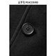PEACEBIRD Men's Wool Wool Coat Men's Medium Long Black Wool Coat B1AAE4208 Black 1 L