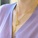 COASZE gold key pendant scepter Xingyue 999 pure gold pearl pure gold necklace pendant style Xingyue scepter