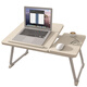 Nifeng bed computer table can be lifted and folded laptop table college dormitory dormitory lazy study table five-level adjustment / warm white / cup holder