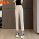 Anyinu Frühlings- und Herbst neue Freizeithose Frauenanzug Frauen kleiner neun Kubische Straße Hosen Hochwait Professionelle kleine Beinhose 9227 Aprikose M.