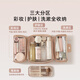 EACHY cosmetic storage bag large capacity zoned makeup bag for women 2025 new portable waterproof makeup bag - wood peach powder