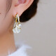 KASIYU 2025 new imitation cat's eye stone ginkgo leaf earrings for women fashionable temperament versatile earrings for women unique niche cat's eye stone ginkgo leaf
