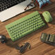 BOW wireless keyboard and mouse set silent desktop office game mini portable ultra-thin keyboard and mouse retro green wireless keyboard