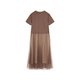 Jiangnan Buyi (JNBY) [Gleicher Stil im Einkaufszentrum] 24 Herbst- und Winter neues Kleid mit runden Hals A-förmigen Kurzarmtemperament Elegant 5o7g15780 216/Wachsrosa Camel Color 216 L