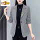 Chudiao Houndstooth Small Suit Jacket Women 2025 New Spring and Autumn Korean Style Casual Douyin Suit Top Brown Color Houndstooth Brooch Randomly Send 4XL Recommended 135-150Jin Jin is equal to 0.5 kg