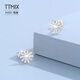 TTMIX Daisy PT950 Platinum Earrings Women's Platinum Small Fresh Flower Earrings 2.2-2.4g