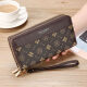 KUQIDAISHU Women's Clutch Bag 2025 Summer New Fashion Print Large Capacity Double Zipper Casual Versatile Women's Clutch Bag - Floral Letter Light M