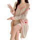 Danyuting Strawberry Bear suspender pajamas women's spring and autumn summer chest pad nightgown sexy nightgown two-piece set home clothes women 9901 skirt two-piece set strawberry bear - pink one size m 160