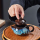 Longyin Longyin Ru Kiln Teapot Ceramic Teapot Kung Fu Tea Set Tea Maker Home Office Teapot Opening Slices Can Raise the Kiln and Transform into Sand Gold Teapot 225ml