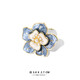 He Niang high-end small fragrance camellia brooch temperament enamel painted flower brooch jacket suit accessories corsage haze blue camellia back brooch