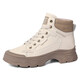 Cupald Cowide Martin Boots Frauen 2025 Frühling Neue Frauenschuhe Frauenstiefel Dicke Absatz Kurzstiefel Lederschuhe Lederstiefel Martin Schuhe Frauen Milch Tee/No Fleece (Standardgröße) 37