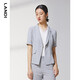 LANDI shopping mall's new summer style light gray short-sleeved small suit jacket for women, thin suit top, light gray S