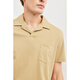 Seven Wolf [Ice Algen Schlamm + Eismaschine cooles Gefühl] kurzärmeligte T-Shirt für Herren Sommer New Polo T-Shirt Herrenkleidung Top 702 (dunkle Aprikosenfarbe) 2xl 180/96a