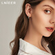 Lnieer 999 silver earrings for women, earrings, earrings, Mobius ear buckles, ear sticks, 2025 new popular earrings, earrings 1.6cm pair + round head ear sticks + ear sticks
