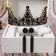 Shijun (SHIJUN) light luxury crown tiara for adults baroque retro black round crown atmospheric European style bridal tiara princess birthday HG040-2 crown gift box