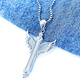 Cuibaofu Jewelry pt950 platinum angel wings wings real gold brushed polished platinum men's pendant plain gold 19.03 grams wide 30mm with buckle 55mm with leather cord
