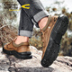 Camel Dynamic Brand allemand Chaussures décontractées extérieures pour hommes Chaussures en cuir non glissant en cuir masculin, To-toe d'âge moyen et âgée papa alpinal chaussures de randonnée noires (Couche de couche supérieure) 9877-cch 40 chaussures en cuir standard taille