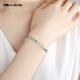 Miss JuJuPT950 solid platinum bracelet for women, push-pull smooth platinum bracelet, live mouth bracelet, about 14.30 grams. If the weight exceeds the weight, the amount will be refunded.