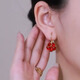 Lu Lingqing purple crystal earrings 2022 new trendy temperament small and exquisite earrings fashion earrings purple earrings