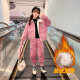 Venetutu children's clothing girls suit children's summer clothing 2022 Korean version of Western style little girl basketball uniform short-sleeved T-shirt shorts sports hip-hop clothing summer middle and older children two-piece set trendy pink 110 size recommended height around 100CM