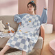 帕兰朵24秋季新品春秋季长袖睡裙女款秋款睡衣夏天家居服大码学生连衣裙 08M16857 XL
