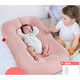 Crib mid-bed newborn bionic bed portable baby anti-pressure bed anti-jump uterine bed milk white 0-12 months--free swaddle