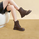 Qianbaidu thick-soled Martin boots for women's new autumn and winter height-enhancing versatile short boots for women's shoes fashionable British style brown 38