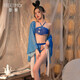 Feimu Sexy Pyjamas Suit Ancient Style Hanfu Sective Cheongsam Uniforme Hot Passion Midnight Charm Couple de rôle 6627 Blue Sound Princess Floating Set Set One Size (80-125 Jin [Jin est égal à 0,5 kg]))
