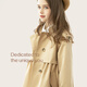 Duomiaowu Girls Trench Coat Осеннее детские средние двойные двойные девочки модная британская стиль M008 Khaki 120