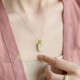 Dirholl Hetian jade necklace for women, Ping An Wu Shi brand clavicle chain, young birthday, Valentine's Day gift for wife and mother, Hetian Jade Wu Shi brand pendant for women