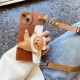 Doucha Xiaomi mobile phone case briquettes doll coin purse protective cover trendy men and women straps cross-body Internet celebrity couple card holder backpack style all-inclusive soft shell brown - Jumping Bear card holder - crossbody rope Redmi note11pro/note11pro+