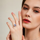 HKHL 925 Silver Tanzan Blue Gem Gem Ring For Women Ring Light Luxury High-End Sends для женских колец, чтобы дать подруге подарки в Гонконг DU № 14-16 (подходит для США Код 7#)