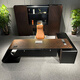 Huandi Boss Desk President's Desk Simple Modern Modern High-end Fashion Light Luxury Executive Desk Manager's Desk Office Atmosphere Single Table 2.6 Meter Boss Desk + Genuine Leather Boss Chair