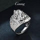 GsunG platinum PT950 ring, elegant men's Pixiu men's ring, platinum live mouth Pixiu ring, pt950 ring, about 23 grams