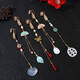 Feihua cheongsam pressed lapel original pearl fan antique brooch pendant Hanfu tea suit tassels Chinese makeup accessories auspicious lock 1 piece