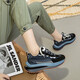 
Su Feifei, Daddy Shoes, new summer products, comfortable and absorbent film-soled trendy shoes for women, Internet celebrity Korean version, deconstruction of versatile sports casual shoes 9902-Deep Sea Blue 37