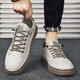 CVOJOO men's shoes business casual leather shoes light and comfortable classic sneakers autumn breathable shoes for men Y2092 beige 41