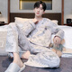 Three-gun pure cotton pajamas for men spring and autumn long sleeves trousers cotton home clothes autumn casual men loose large size suit 9928 3XL men (recommended 180-200 Jin [Jin equals 0.5 kg])