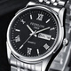 Shanghai Vollautomatische mechanische Uhr Doppelkalender wasserdichtes Stahlgürtel Modepaar Männer und Frauen Mechanical Watch Room Weiße Männer 690