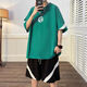 Jian Fang Fang Men's Clothing 12 to 15 years old short-sleeved middle school student T-shirt summer POLO shirt suit for boys 12-15 years old 5012 green short-sleeved + shorts 10XL m 70-100Jin Jin is equal to about 0.5 kg