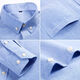 Qiao Junsheng Herbst und Winter Oxford Spinning Männer weißes Hemd Herren-Langarm junger verdickter No-Eisen-Hemd plus Fleece plus verdickte Top-Kleidung Lake Blue (Langarm) 826 42