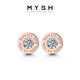 Mingyang Zhuhai 18K gold stud earrings for men single diamond letter earrings single trend high-end fashion platinum rose gold earrings single 18K rose gold stud earrings + certificate