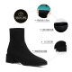 ZHR short boots for women, Korean version, versatile thick heel women's boots, soft textured suede elastic stocking boots, heightening and slimming solid color boots for women OY228 black 37