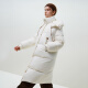 Fan Silan 23FS14135 Korean version stand collar hooded drawstring design long down jacket commuter down jacket white XXS