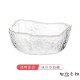 Silent Knoll Japanese style ins bowl gold edge hammered glass bowl irregular glass bowl vegetable salad bowl dessert bowl fruit bowl transparent small size
