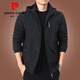 Pier Cardin Chaqueta para hombres Autumn Casual Jacket Men's Spring Men's Clothing 2025 New Men's Autumn Top 9898 [Gray] Tapo extraíble - No hay precio adicional más Velvet XL 180 Especificaciones (150Jin [Jin equivale a aproximadamente 0.5 kg])
