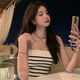 HONGSILINYI strapless tube top, beautiful back, hot girl suspender top design, summer striped knitted vest for women, white, one size fits all, 75Jin Jin is equal to 0.5kg -120Jin Jin is equal to 0.5kg