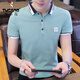 Camiseta de manga corta de verano para la solapa de algodón para hombres camiseta de base delgada de polo de algodón de algodón